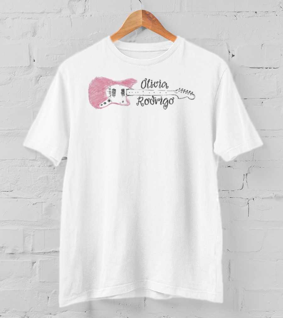 Olivia Rodrigo Pink Guitar Youth T-Shirt