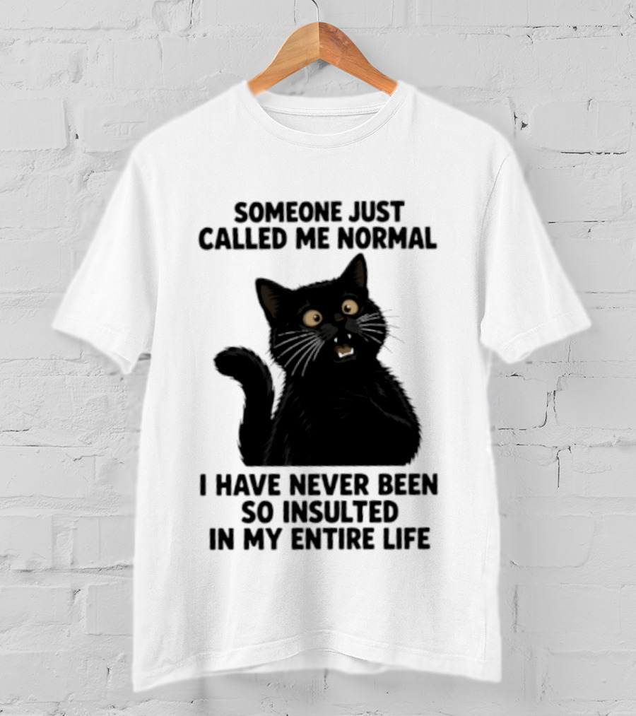 Someone Just Called Me Normal Black Cat Humor Never Been So Insulted In My Entire Life T-Shirt