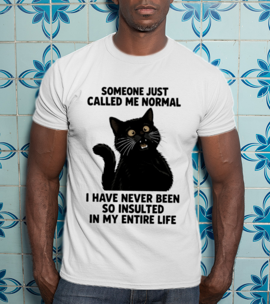 Someone Just Called Me Normal Black Cat Humor Never Been So Insulted In My Entire Life T-Shirt