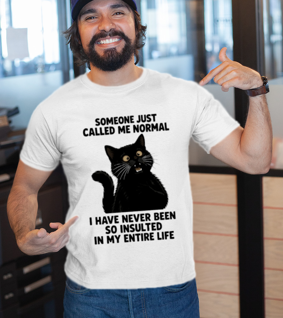 Someone Just Called Me Normal Black Cat Humor Never Been So Insulted In My Entire Life T-Shirt