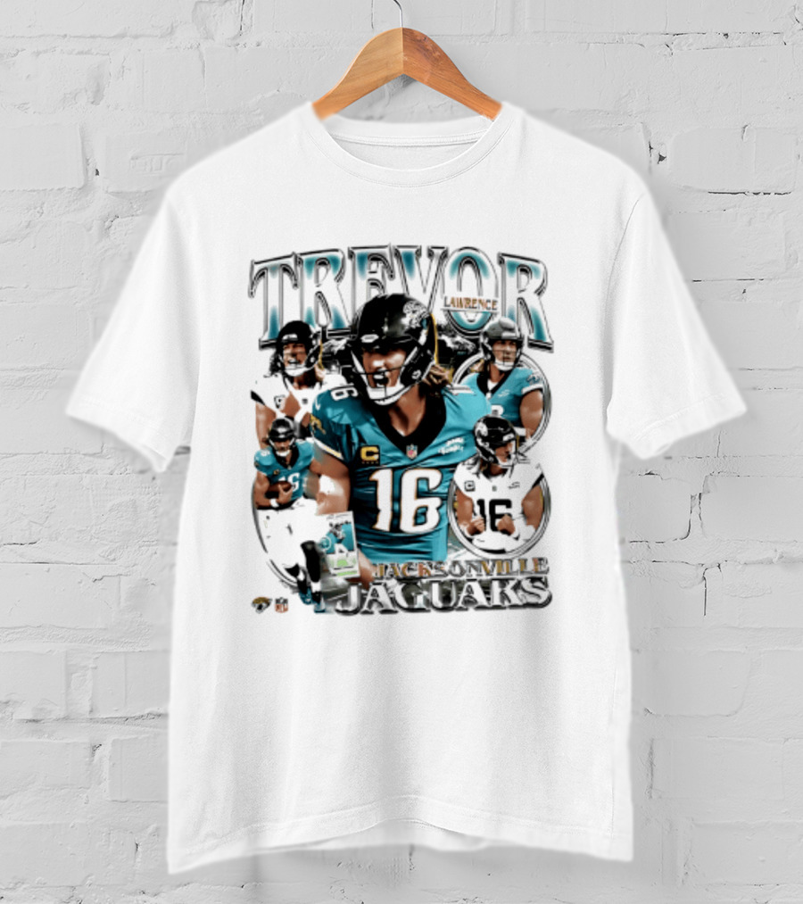 Trevor Lawrence Number 16 Jacksonville Jaguars 2026 Collage T-Shirt