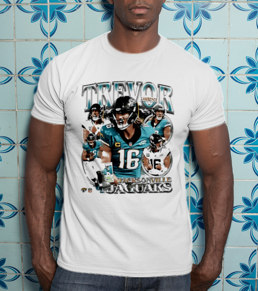 Trevor Lawrence Number 16 Jacksonville Jaguars 2026 Collage T-Shirt