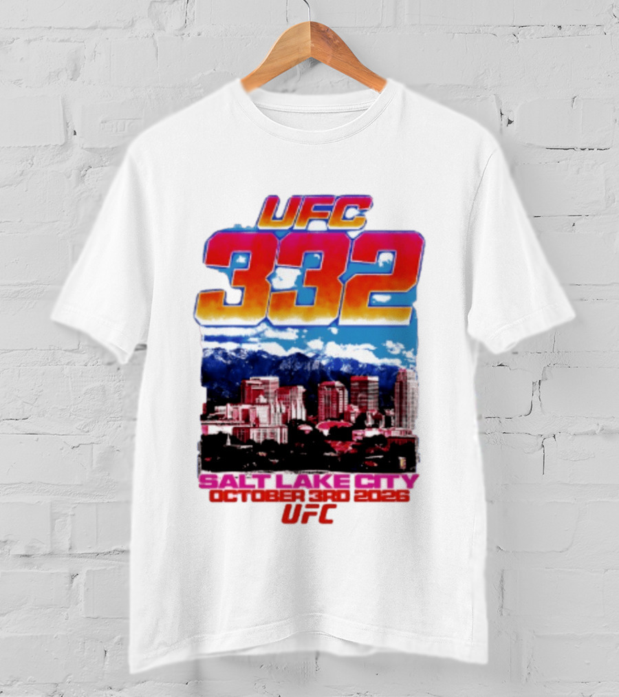 UFC 332 Salt Lake City October 3rd 2026 Urban Skyline Event T-Shirt