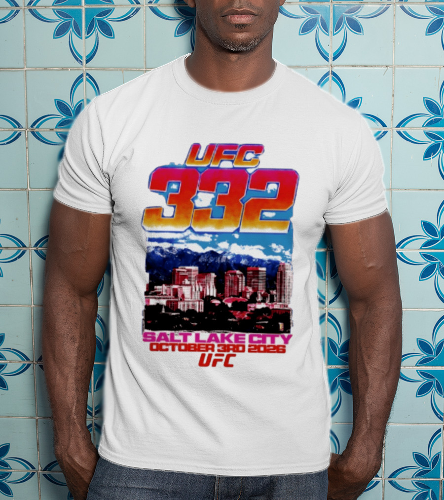 UFC 332 Salt Lake City October 3rd 2026 Urban Skyline Event T-Shirt