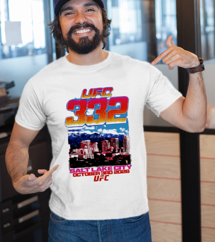 UFC 332 Salt Lake City October 3rd 2026 Urban Skyline Event T-Shirt