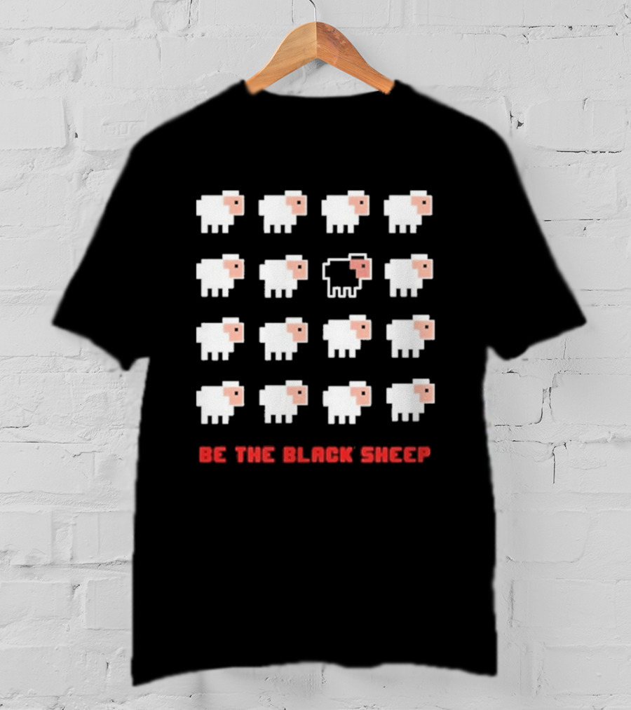 Be The Black Sheep Pixel Art Individualism Unique Lamb T-Shirt