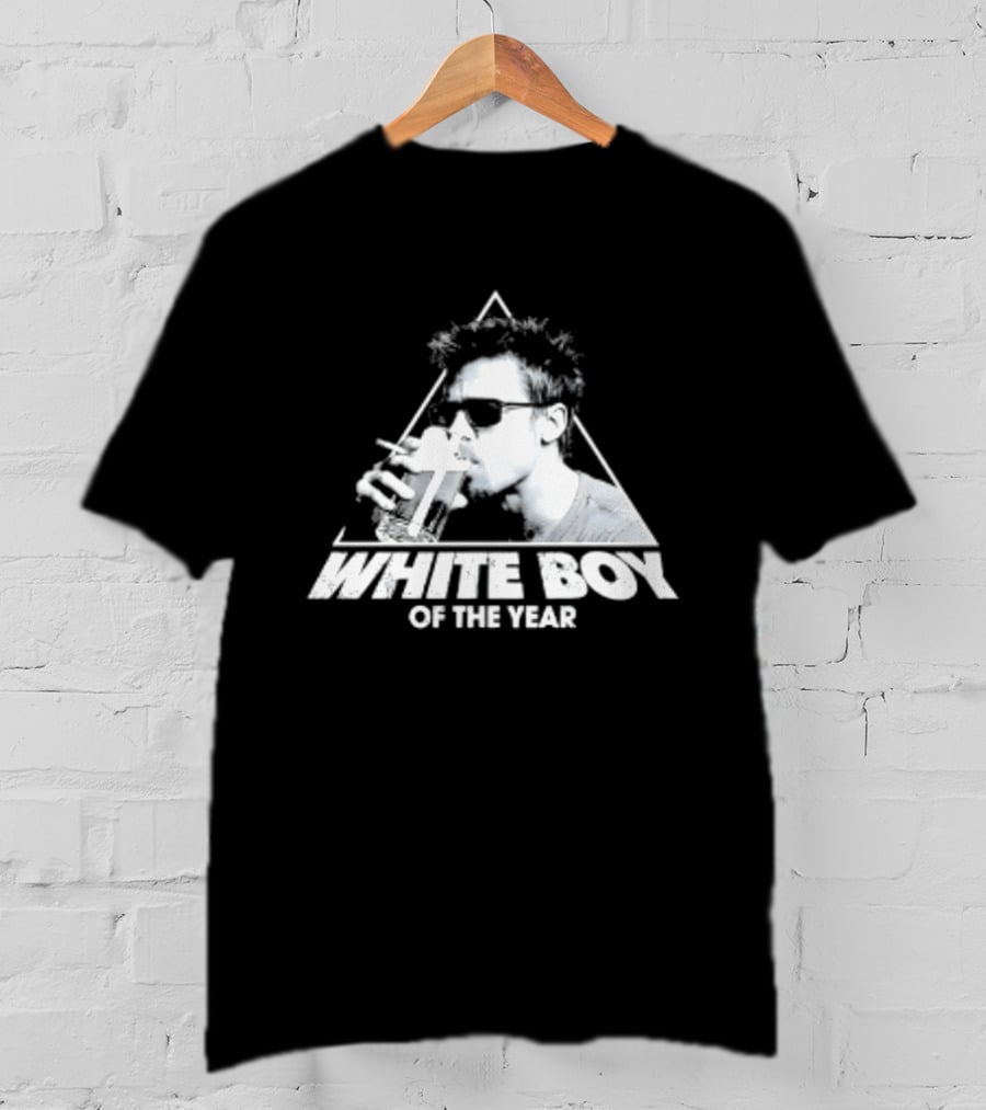 White Boy Of The Year Brad Pitt Fight Club Smoking And Beer T-Shirt