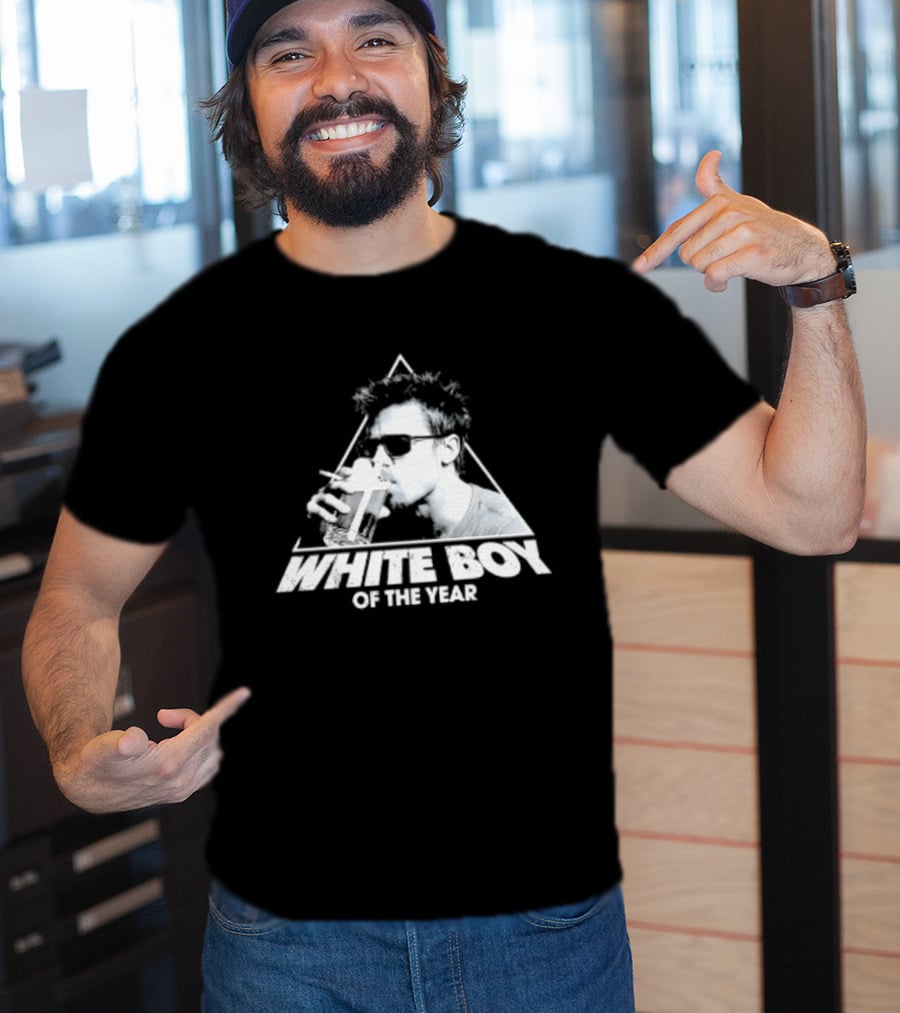 White Boy Of The Year Brad Pitt Fight Club Smoking And Beer T-Shirt
