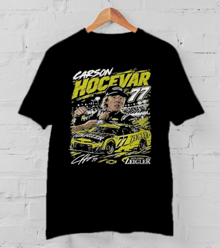 Carson Hocevar 77 Cartoon Race Car And Driver T-Shirt
