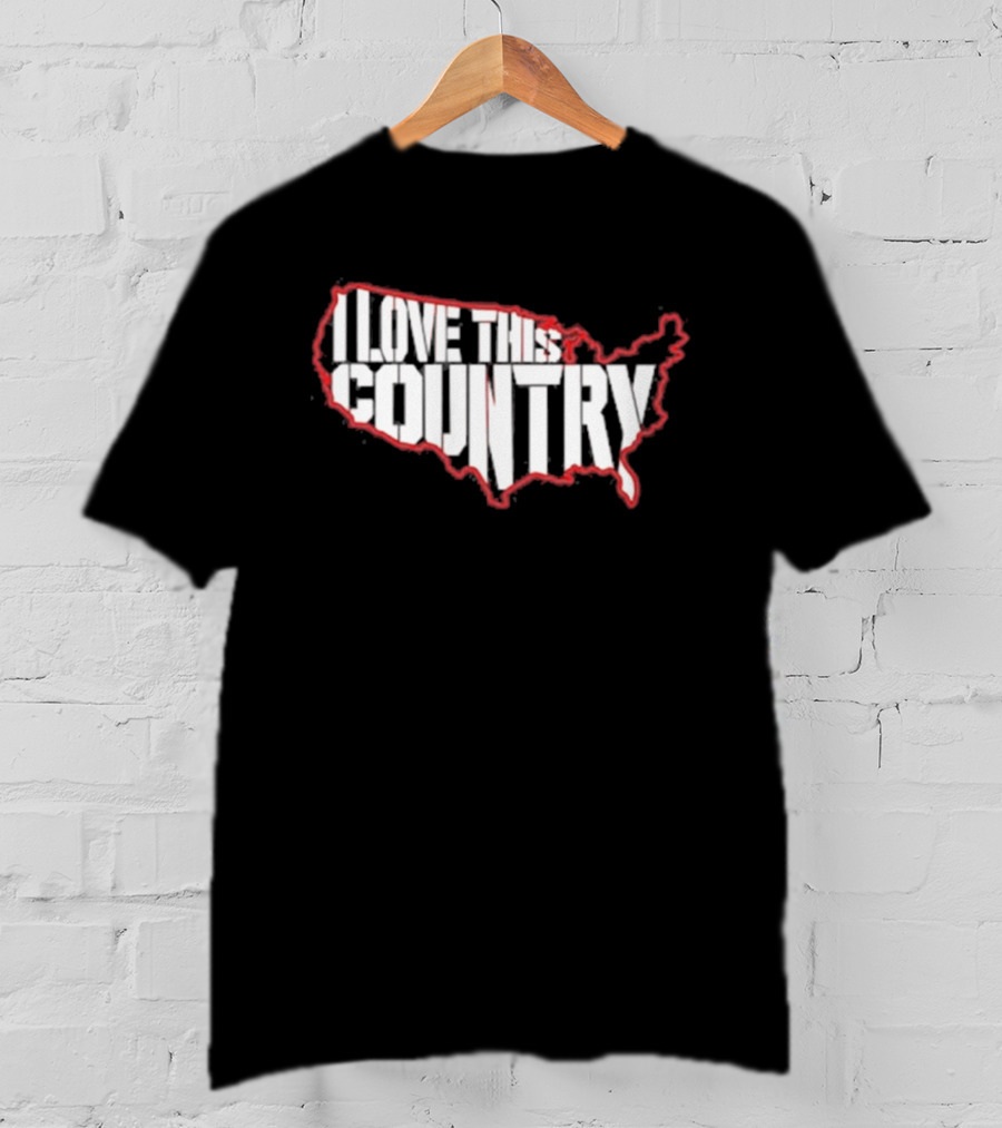 I Love This Country United States Map T-Shirt