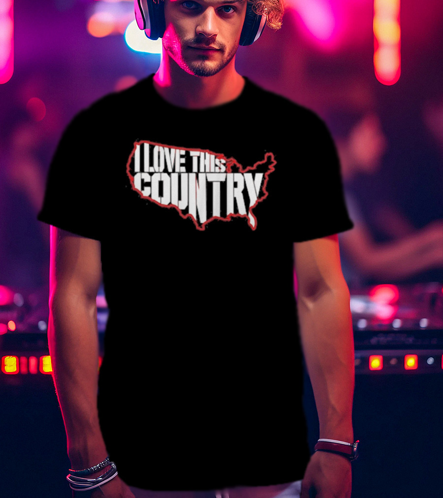 I Love This Country United States Map T-Shirt