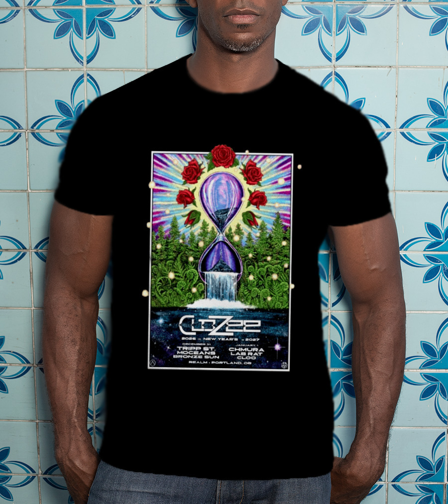 CloZee New Year's Eve 2026 2027 Portland Oregon Realm Event Featuring Trip St MZG Enzi Chad Chmura Labrat Supertask Comisar T-Shirt