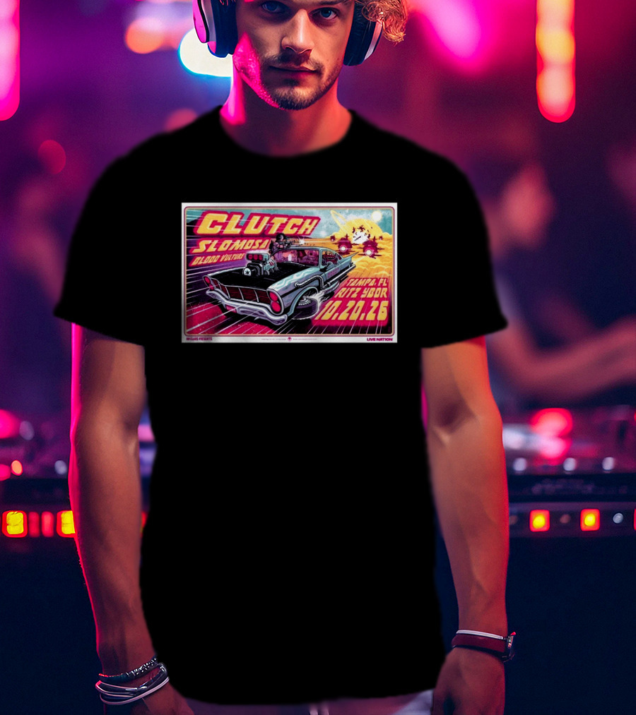 Clutch Slomosa Blood Vulture Tampa FL Ritz Ybor 10 20 26 Live Nation Promo Car T-Shirt