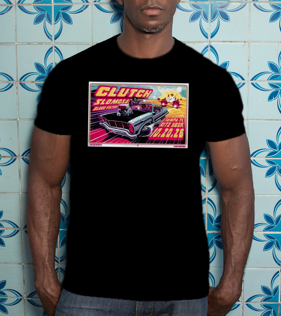 Clutch Slomosa Blood Vulture Tampa FL Ritz Ybor 10 20 26 Live Nation Promo Car T-Shirt