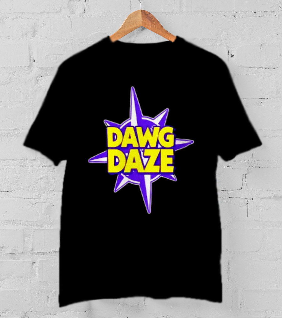 Dawg Daze University Campus Orientation Purple And Yellow Starburst T-Shirt