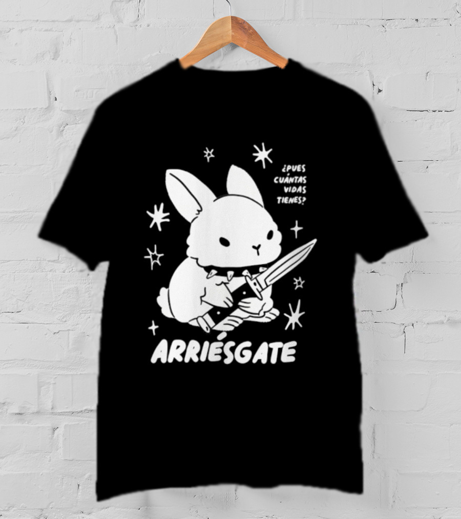 Dulce Nopronto ¿Pues Cuántas Vidas Tienes Arriésgate Conejo Cuchillo Kawaii Estrellas T-Shirt