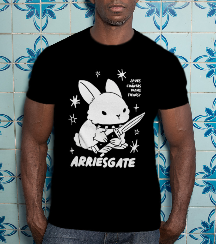 Dulce Nopronto ¿Pues Cuántas Vidas Tienes Arriésgate Conejo Cuchillo Kawaii Estrellas T-Shirt