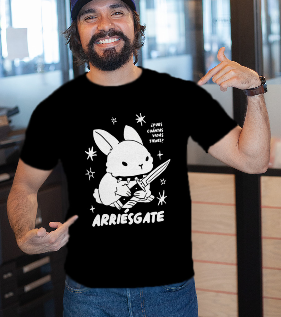 Dulce Nopronto ¿Pues Cuántas Vidas Tienes Arriésgate Conejo Cuchillo Kawaii Estrellas T-Shirt
