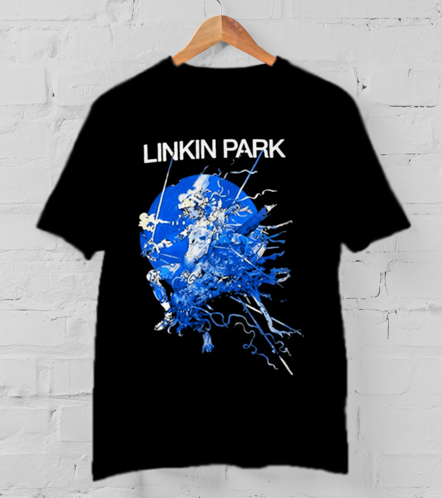 Linkin Park Katsuya Terada Blue Abstract Art Collaboration T-Shirt
