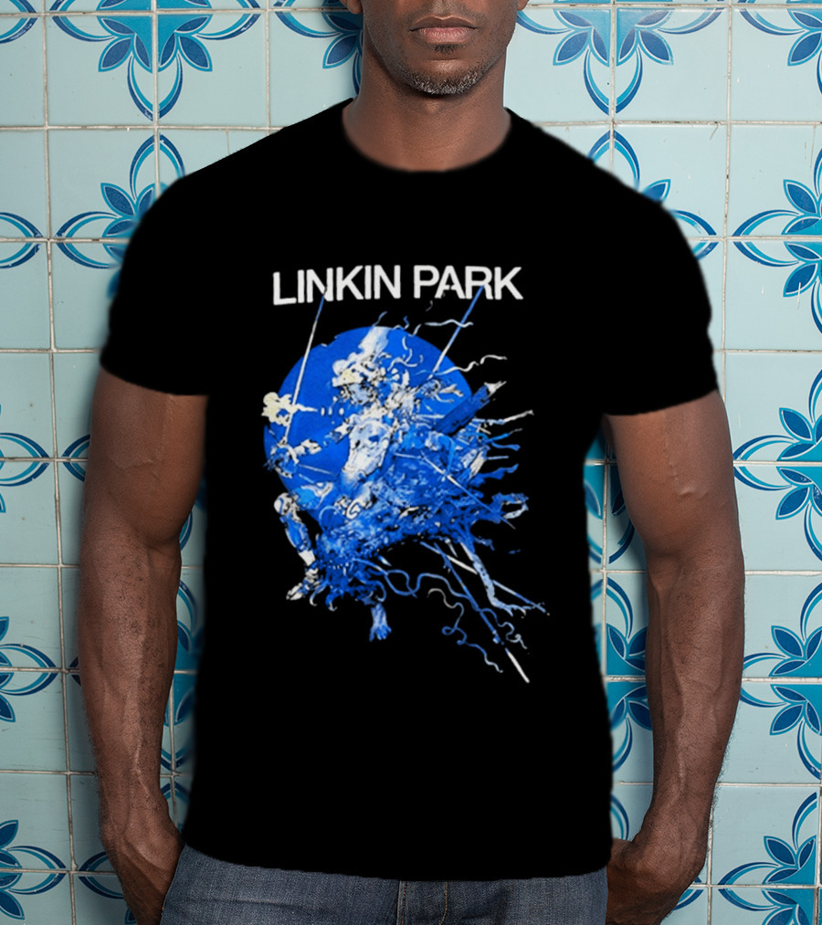 Linkin Park Katsuya Terada Blue Abstract Art Collaboration T-Shirt