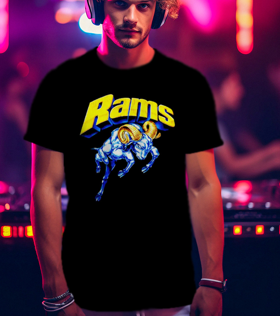 Rams Blue Horn Sports Los Angeles Fan T-Shirt