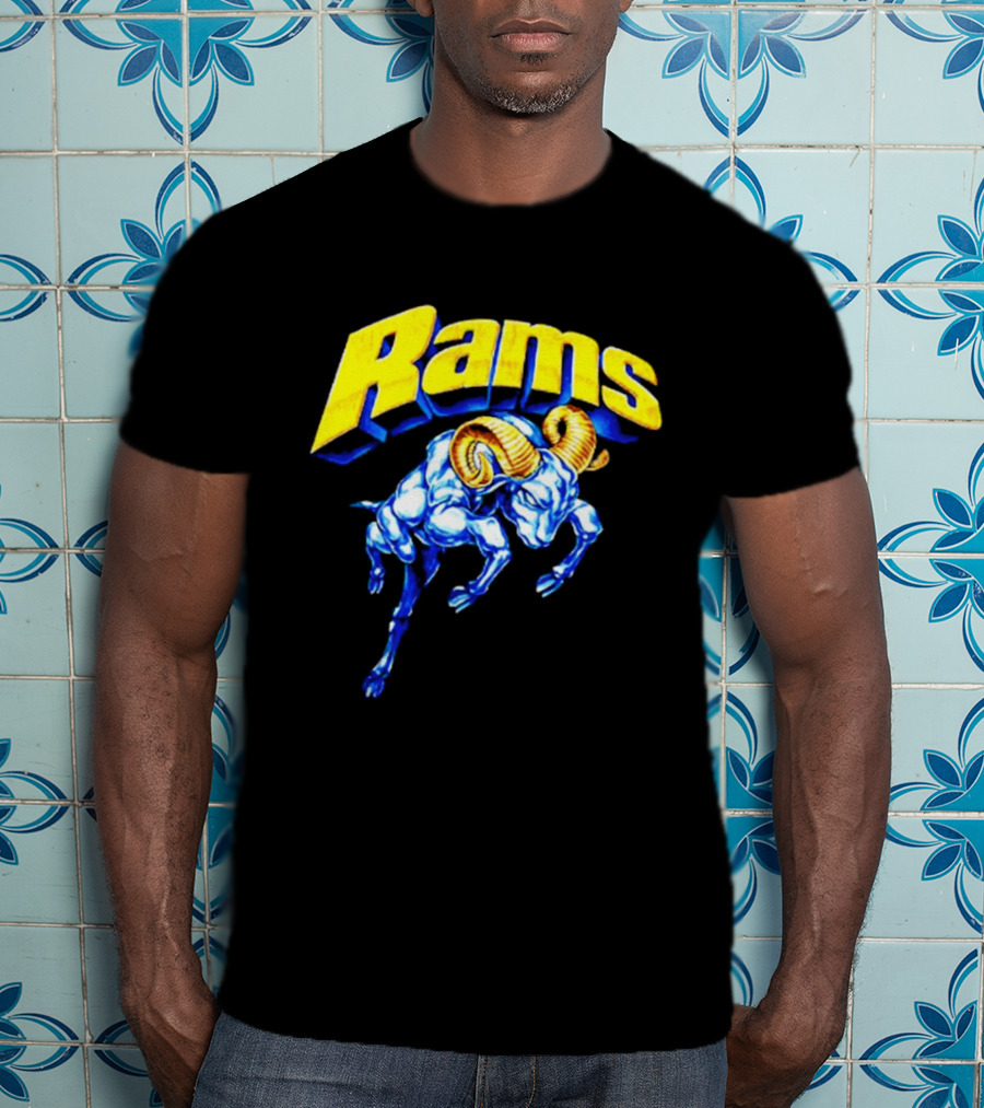 Rams Blue Horn Sports Los Angeles Fan T-Shirt