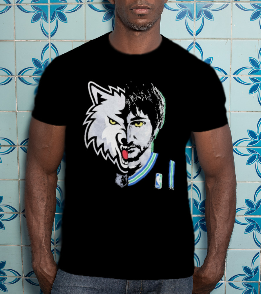 Majestic Ricky Rubio Minnesota Timberwolves NBA Game Face T-Shirt