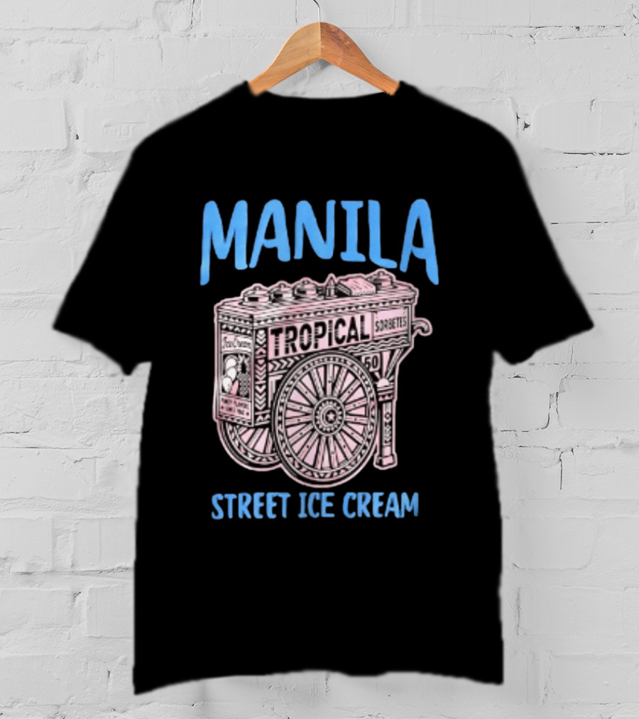 Manila Tropical Sorbetes Vintage Cart Street Ice Cream T-Shirt
