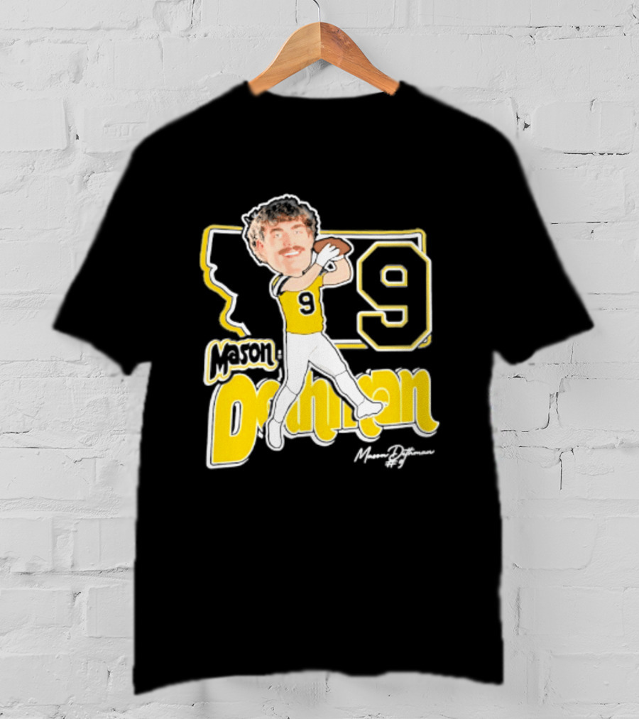 Mason Dethman Montana State Bobcats Caricature 2026 Number 9 Football T-Shirt