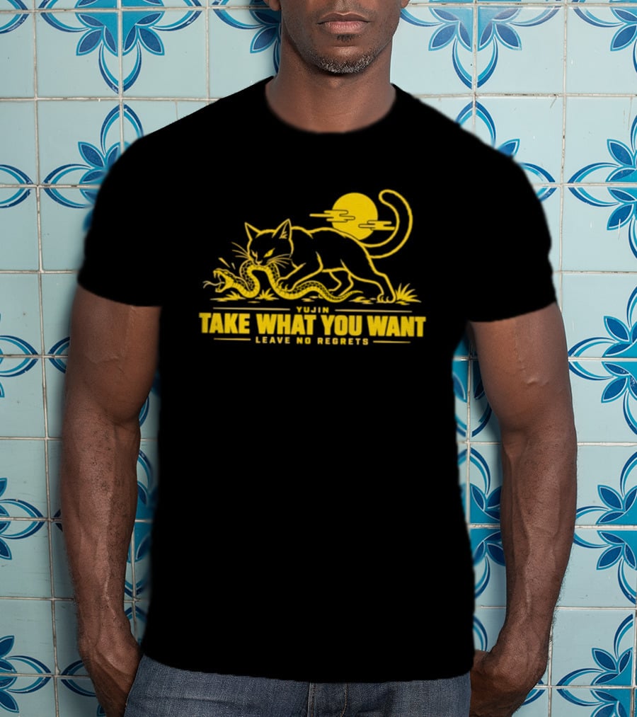 Yujin Take What You Want Leave No Regrets Cat And Snake Sun Scene T-Shirt