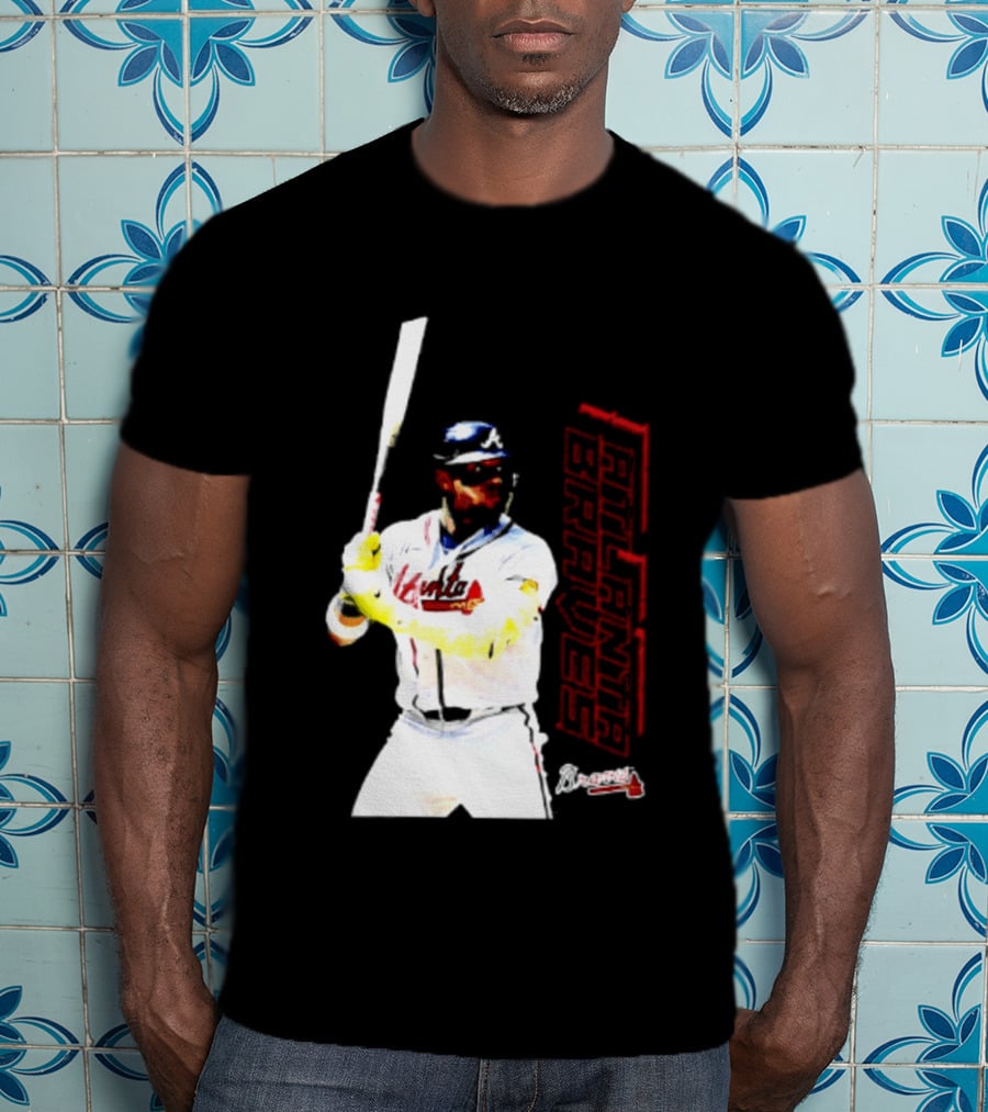 Ronald Acuña Jr Atlanta Braves Swing Action Baseball Player T-Shirt
