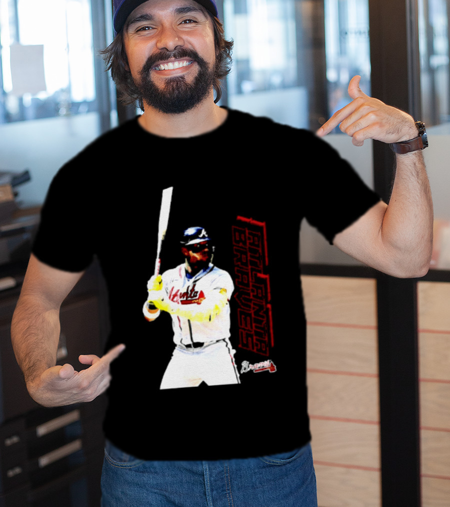 Ronald Acuña Jr Atlanta Braves Swing Action Baseball Player T-Shirt