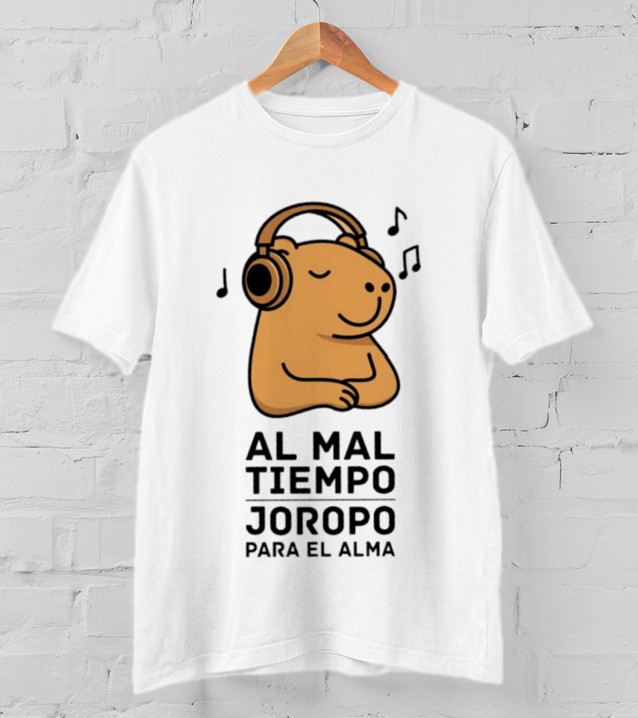 Al Mal Tiempo Joropo Para El Alma Capybara Headphones Music Notes T-Shirt