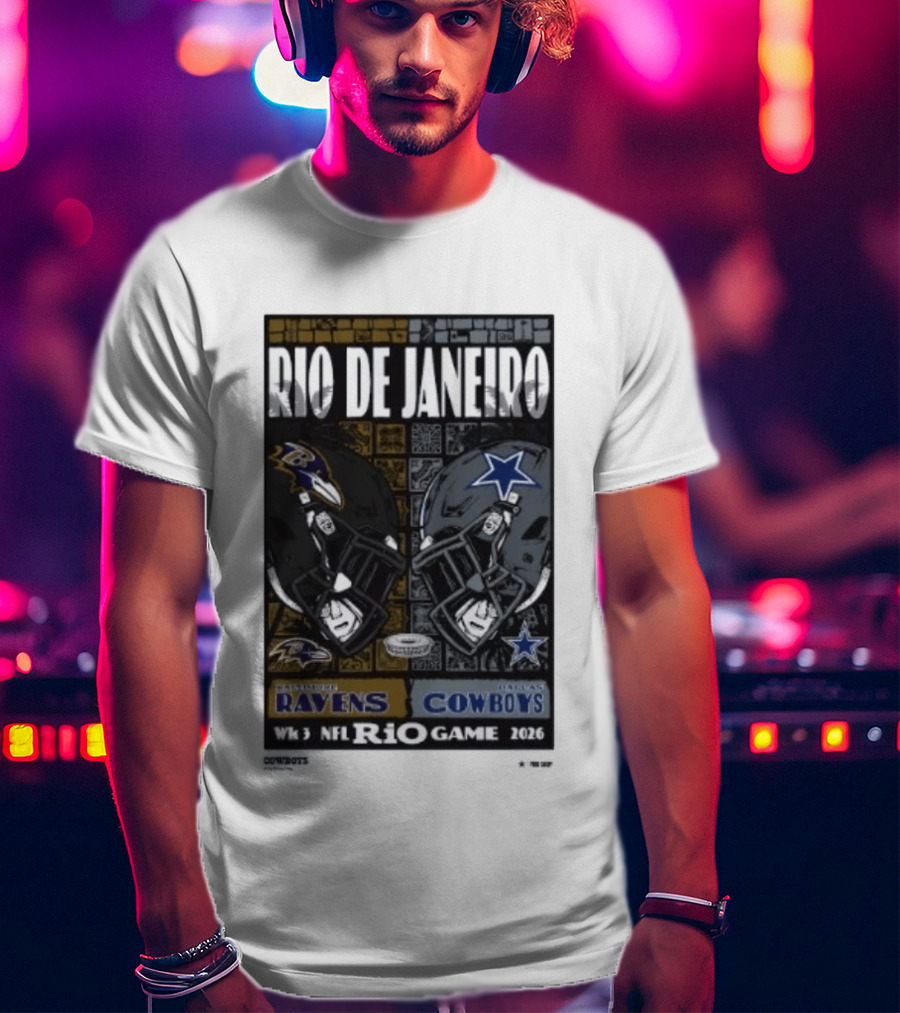 Rio De Janeiro Week 3 2026 NFL Ravens Cowboys Game T-Shirt