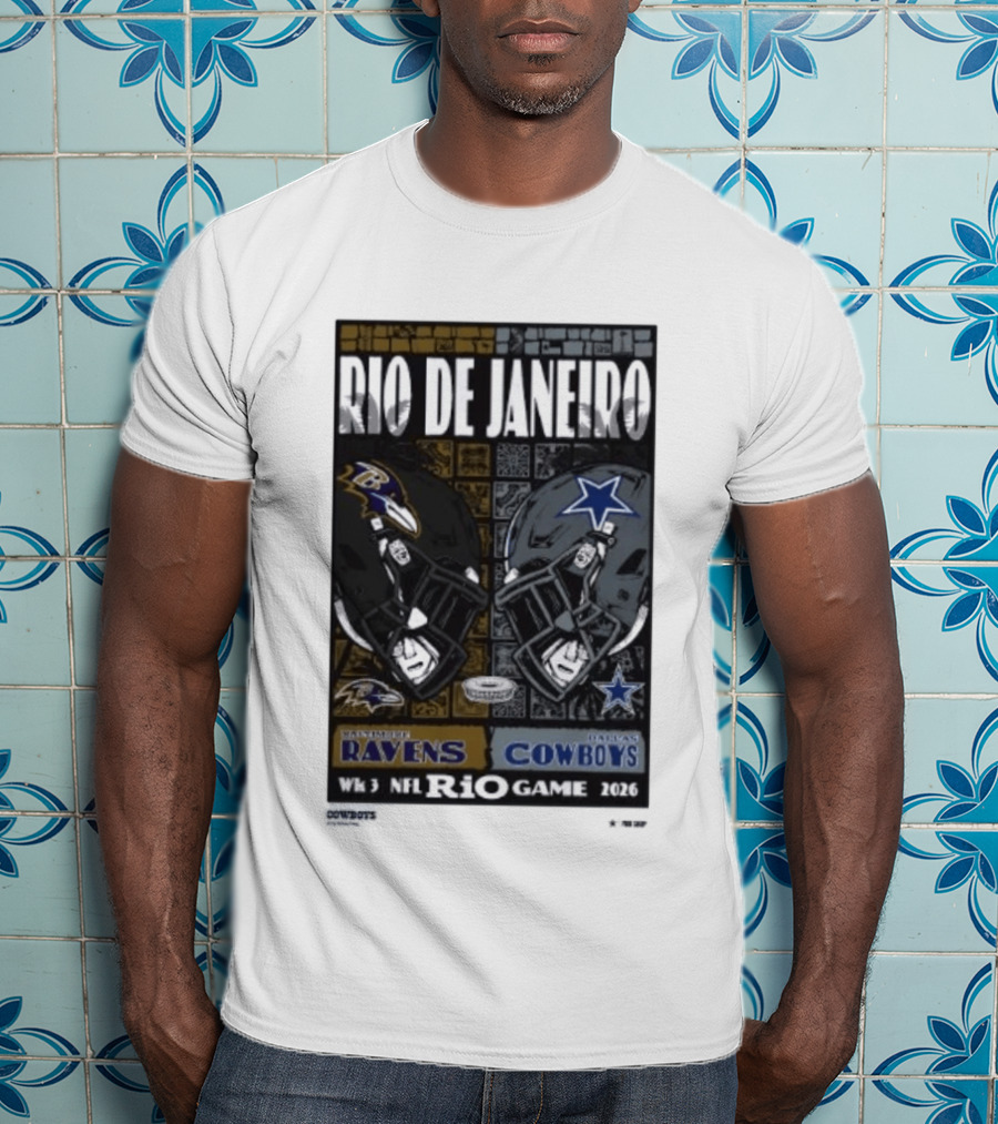 Rio De Janeiro Week 3 2026 NFL Ravens Cowboys Game T-Shirt