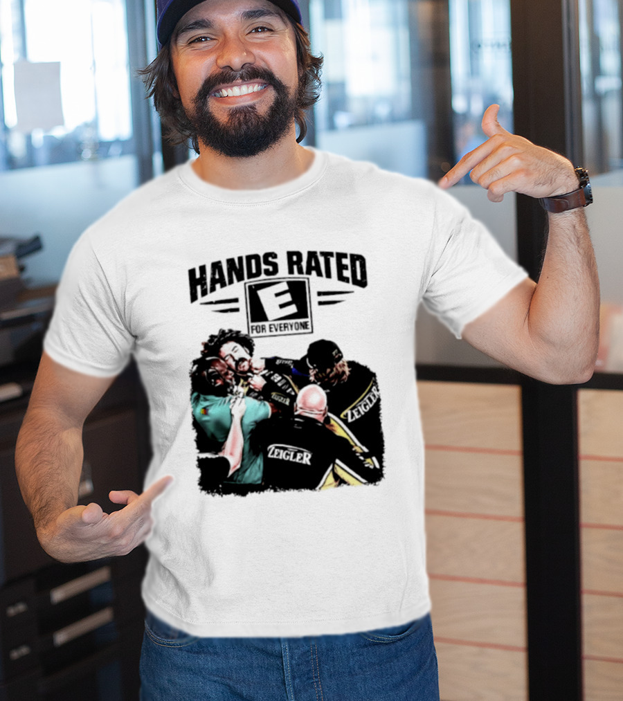 Hands Rated E For Everyone NASCAR Racing Brawl Scene T-Shirt