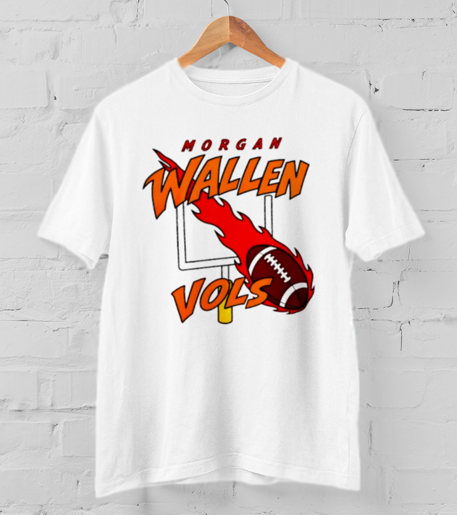Morgan Wallen Vols Football Tennessee Volunteers Flaming Football Goalpost T-Shirt