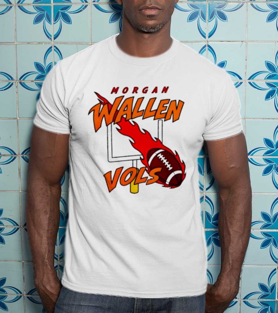 Morgan Wallen Vols Football Tennessee Volunteers Flaming Football Goalpost T-Shirt