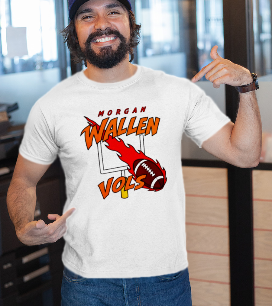 Morgan Wallen Vols Football Tennessee Volunteers Flaming Football Goalpost T-Shirt