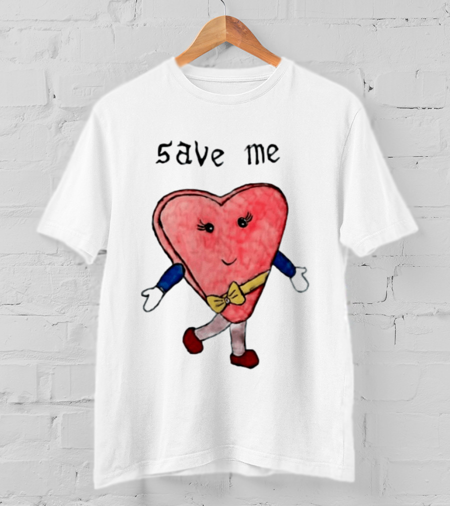Save Me Heart Cartoon With Bowtie And Arms T-Shirt