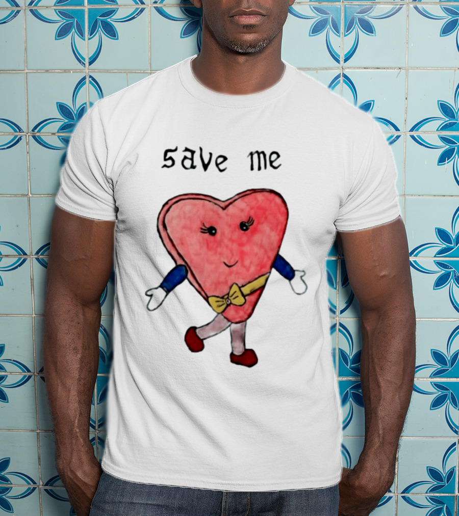 Save Me Heart Cartoon With Bowtie And Arms T-Shirt