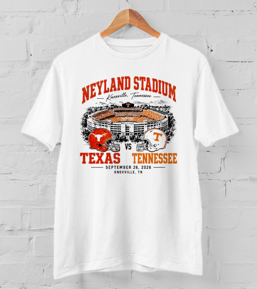Neyland Stadium Knoxville Texas Vs Tennessee September 26 2026 Matchup T-Shirt
