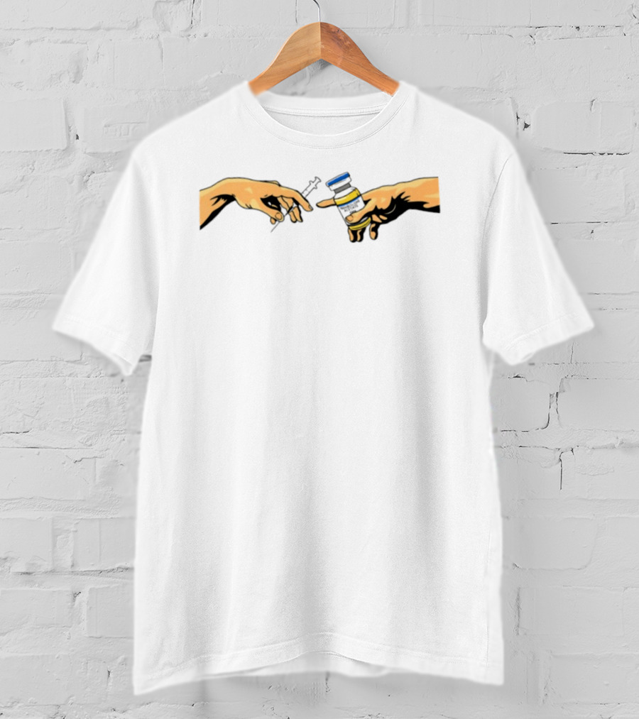 The Creation Of Adam Trenbolone Acetate Needle And Vial Hands T-Shirt