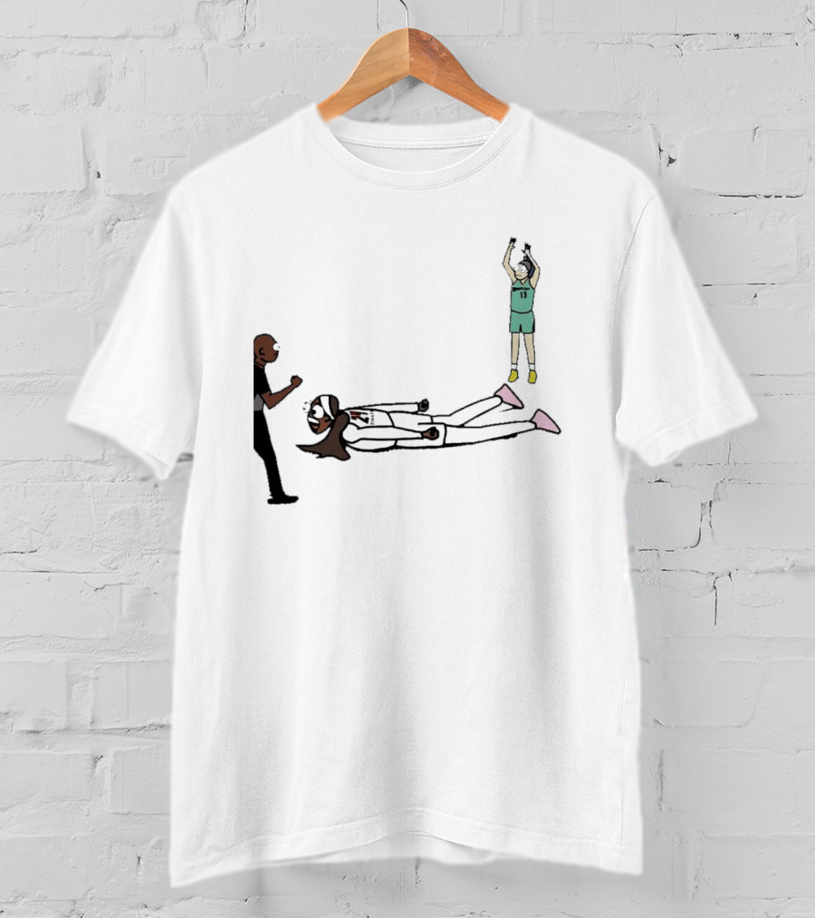 WNBA Basketball Player Tantrum Meme Cartoon Court Moment T-Shirt