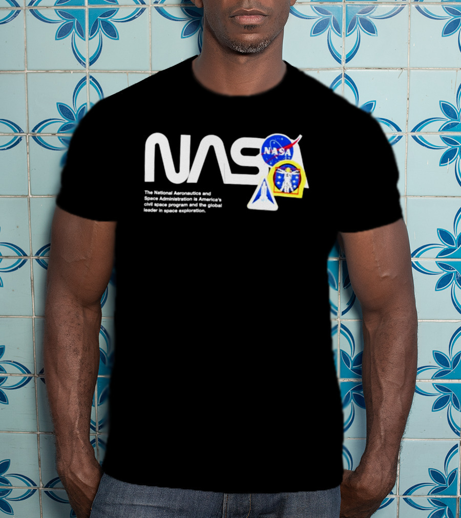 NASA Galaxy Essential Alpha Industries Store Iconic Space Patches T-Shirt