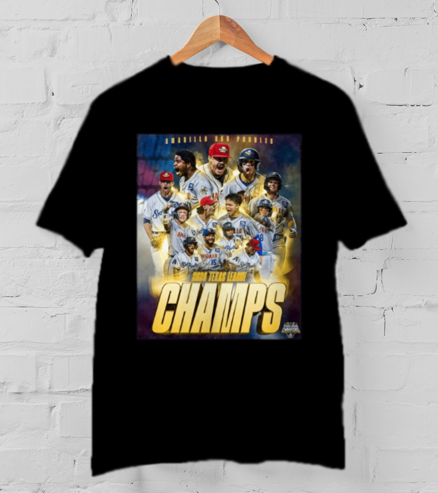 Amarillo Sod Poodles 2023 Texas League Champs Team Celebration T-Shirt