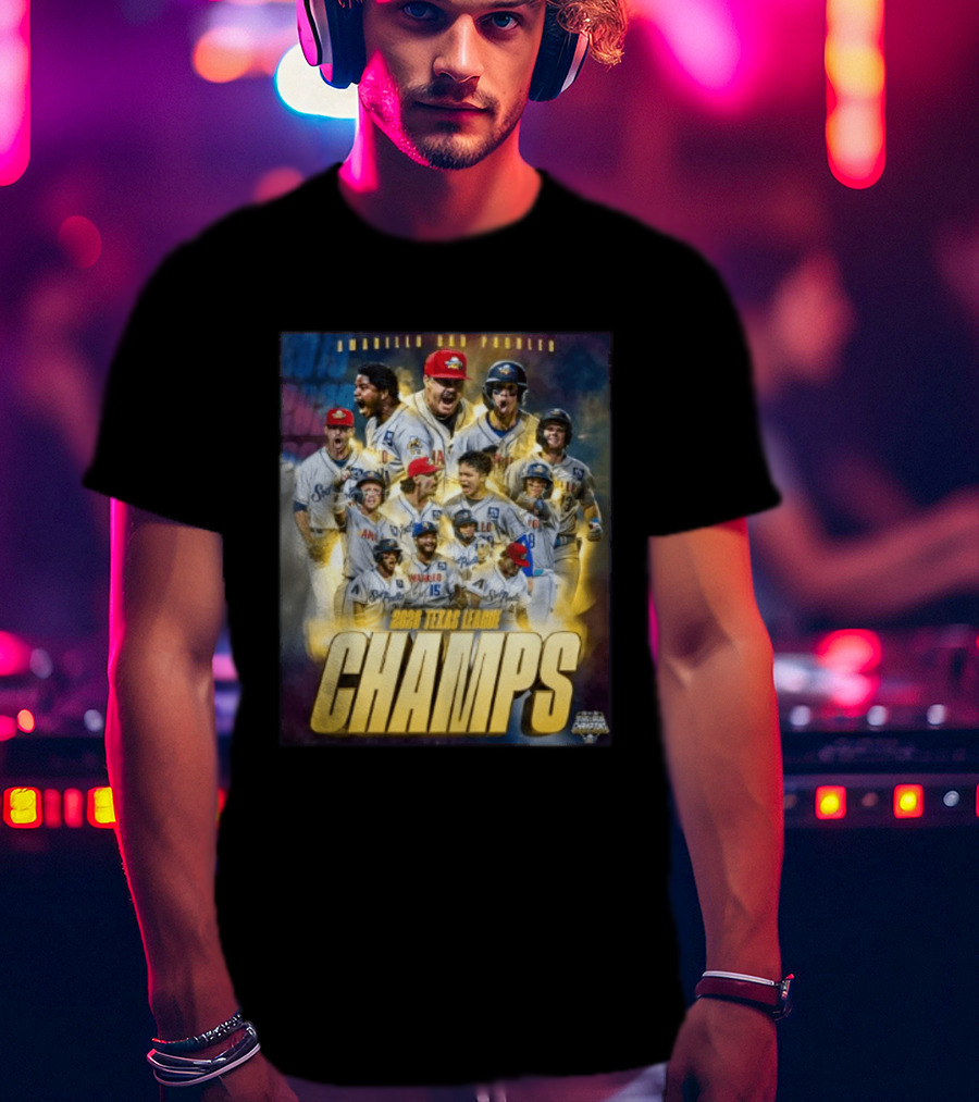 Amarillo Sod Poodles 2023 Texas League Champs Team Celebration T-Shirt