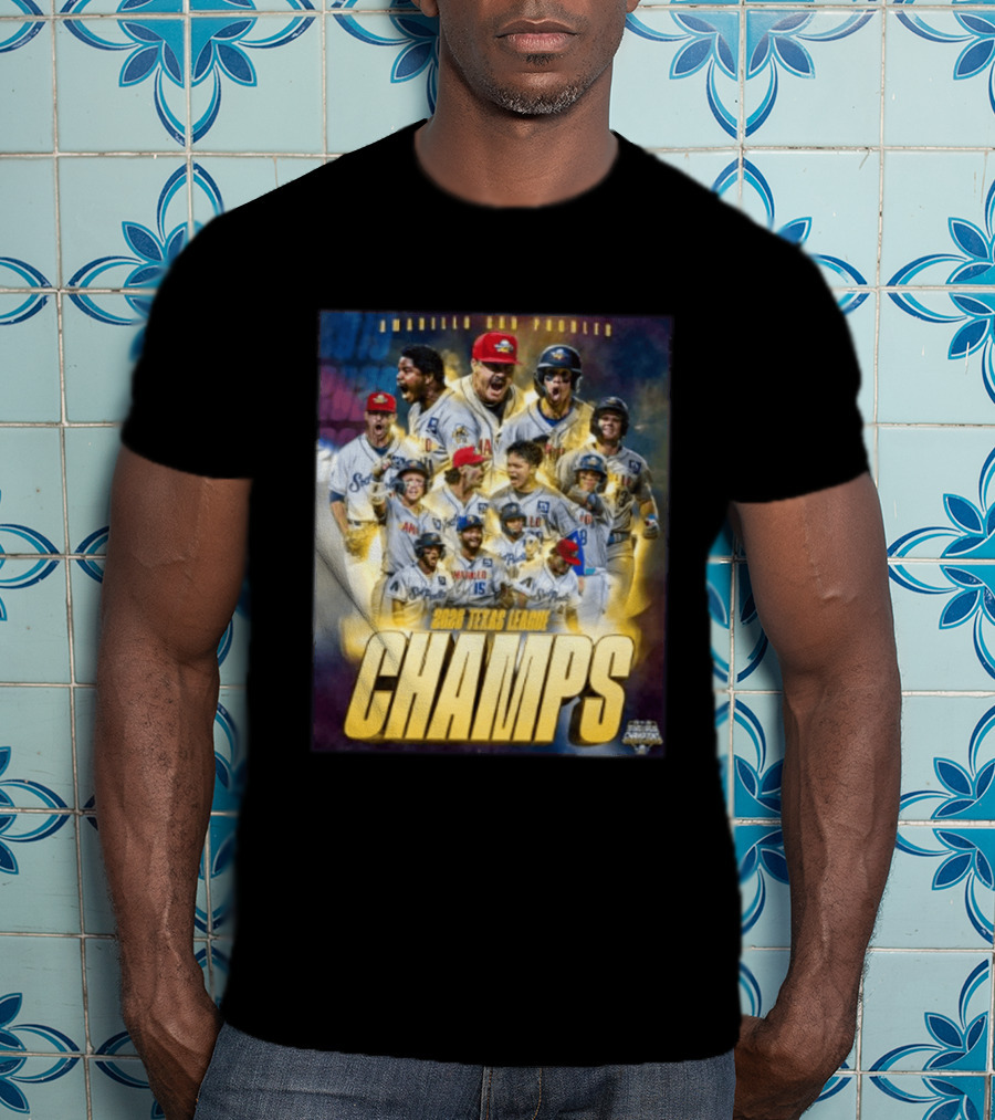 Amarillo Sod Poodles 2023 Texas League Champs Team Celebration T-Shirt