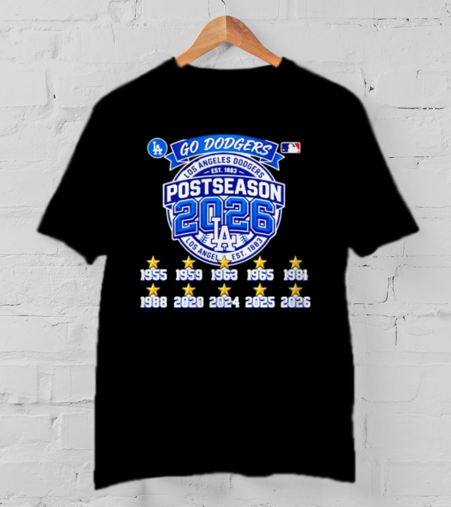 Los Angeles Dodgers 2026 Postseason Champs Ten Time Winners Est 1883 T-Shirt