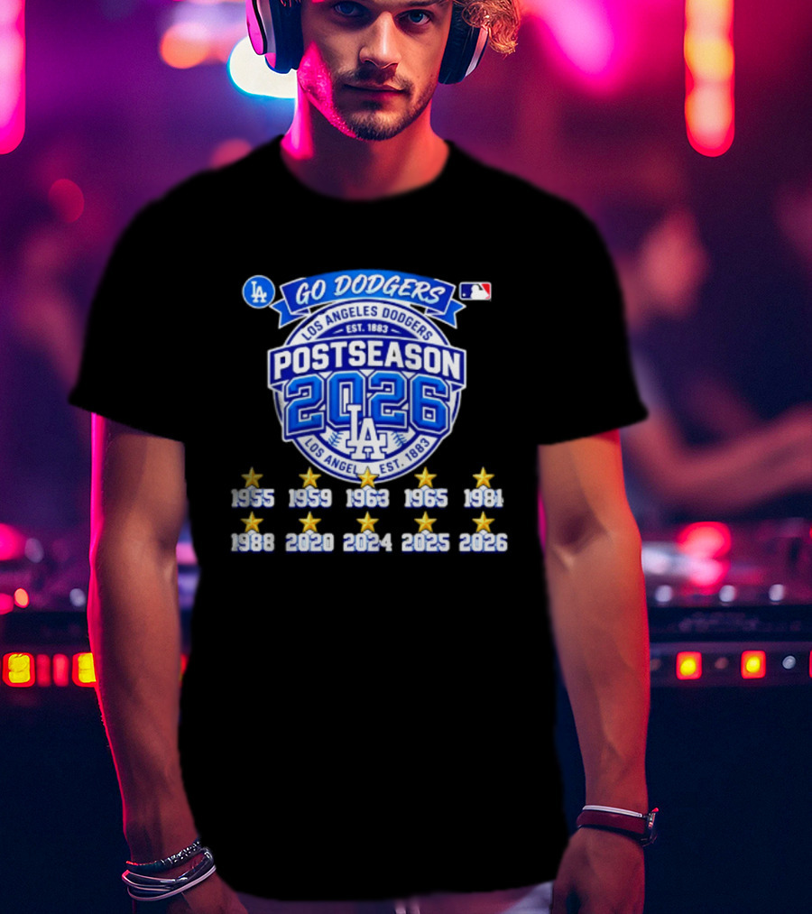 Los Angeles Dodgers 2026 Postseason Champs Ten Time Winners Est 1883 T-Shirt
